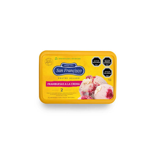 Postre Helado 2. Frambuesas a la crema - San Francisco