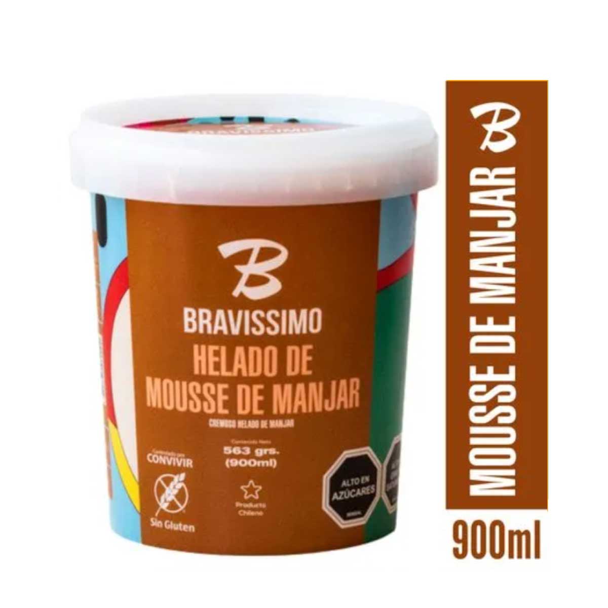 Helado mousse de manjar 900 ml - Bravissimo