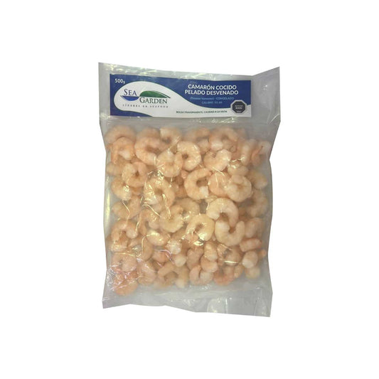 Camarón mediano calibre 51/60 pelado cocido desvenado 500g