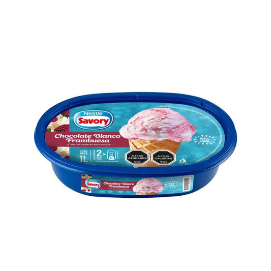 Helado Savory Chocolate blanco Frambuesa 1L - Savory