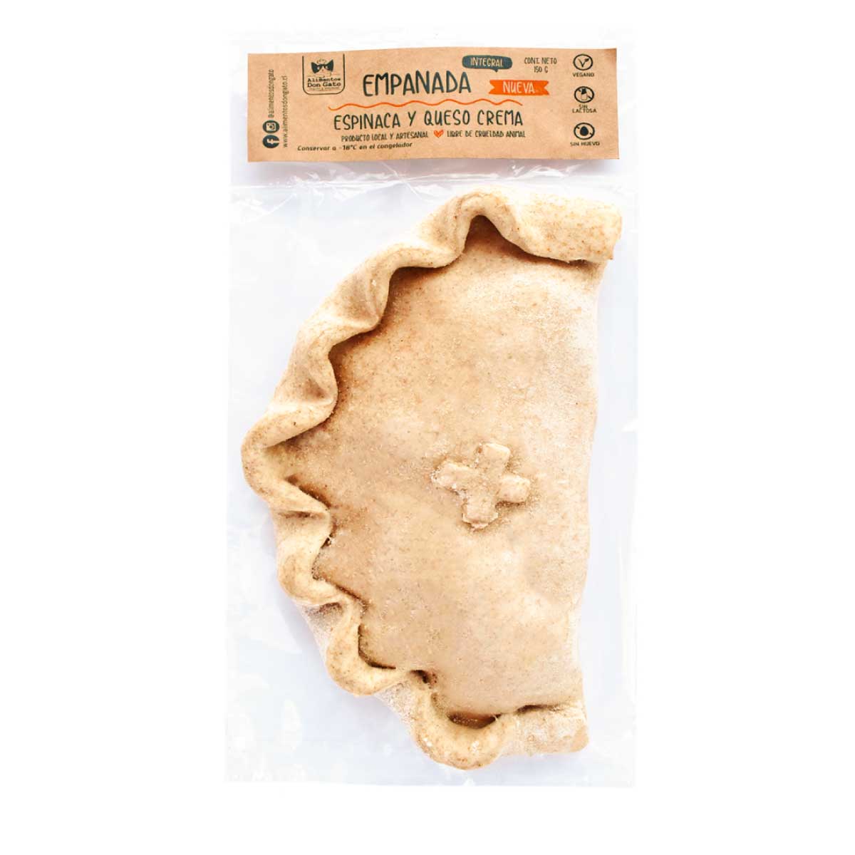 Empanada vegana espinaca y queso crema 150g - Don Gato