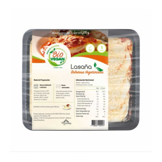 Lasaña boloñesa vegetariana 370g.  - Bio vegan