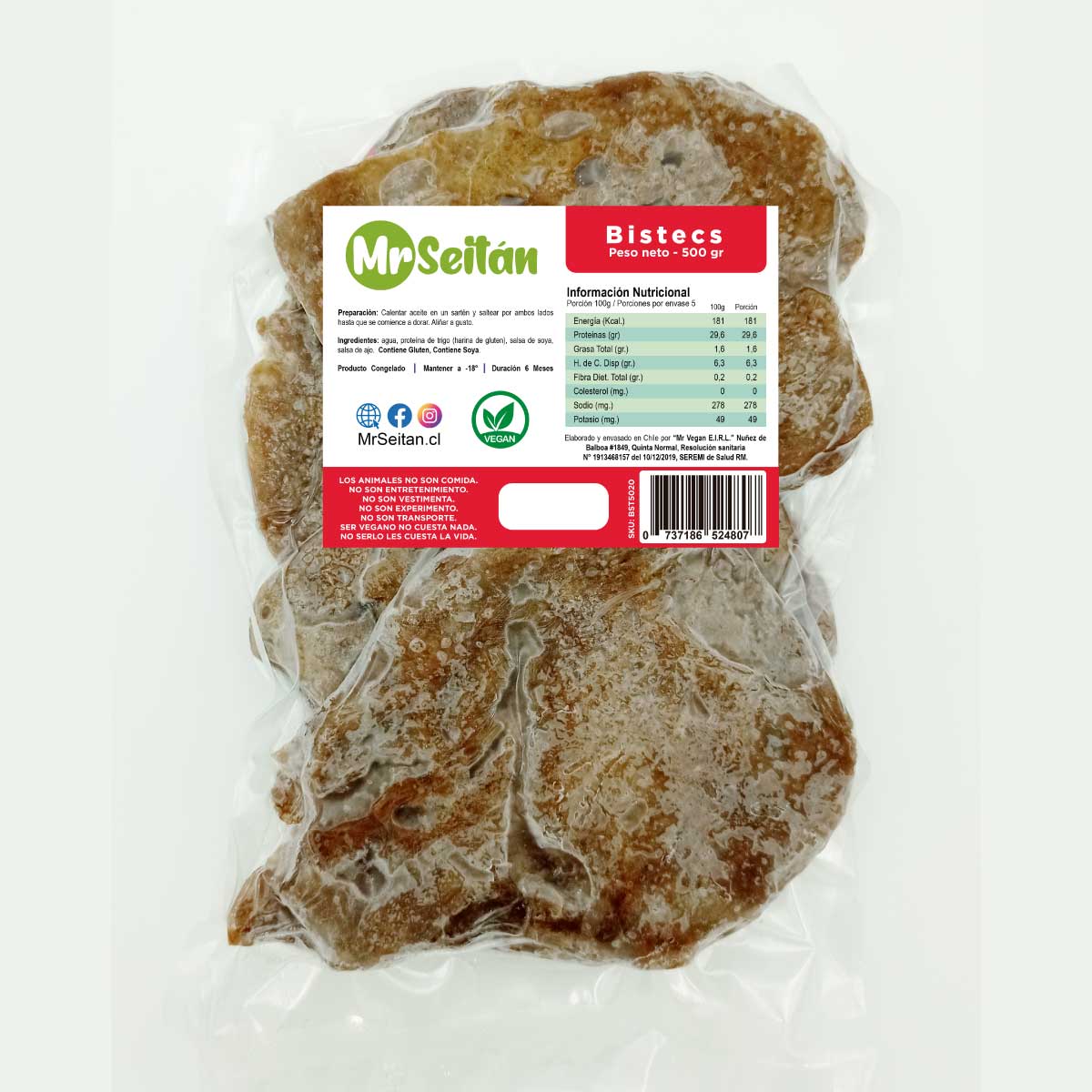 Seitan Bistecs 500g - Mr. Seitan