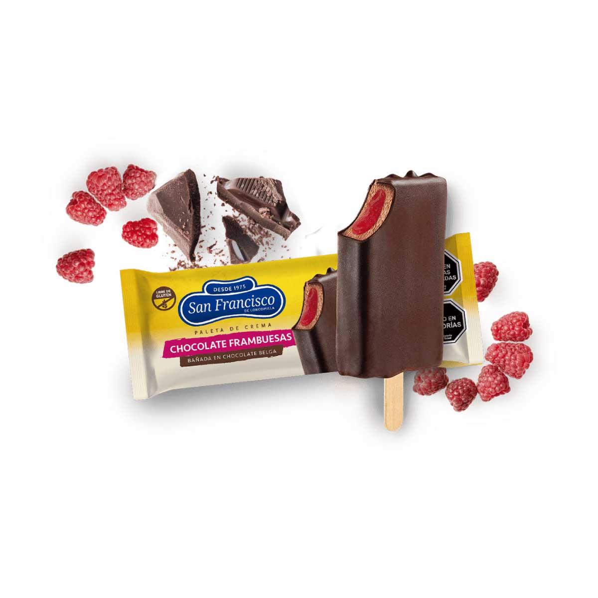 Paleta Chocolate Frambuesas 80g - San Francisco