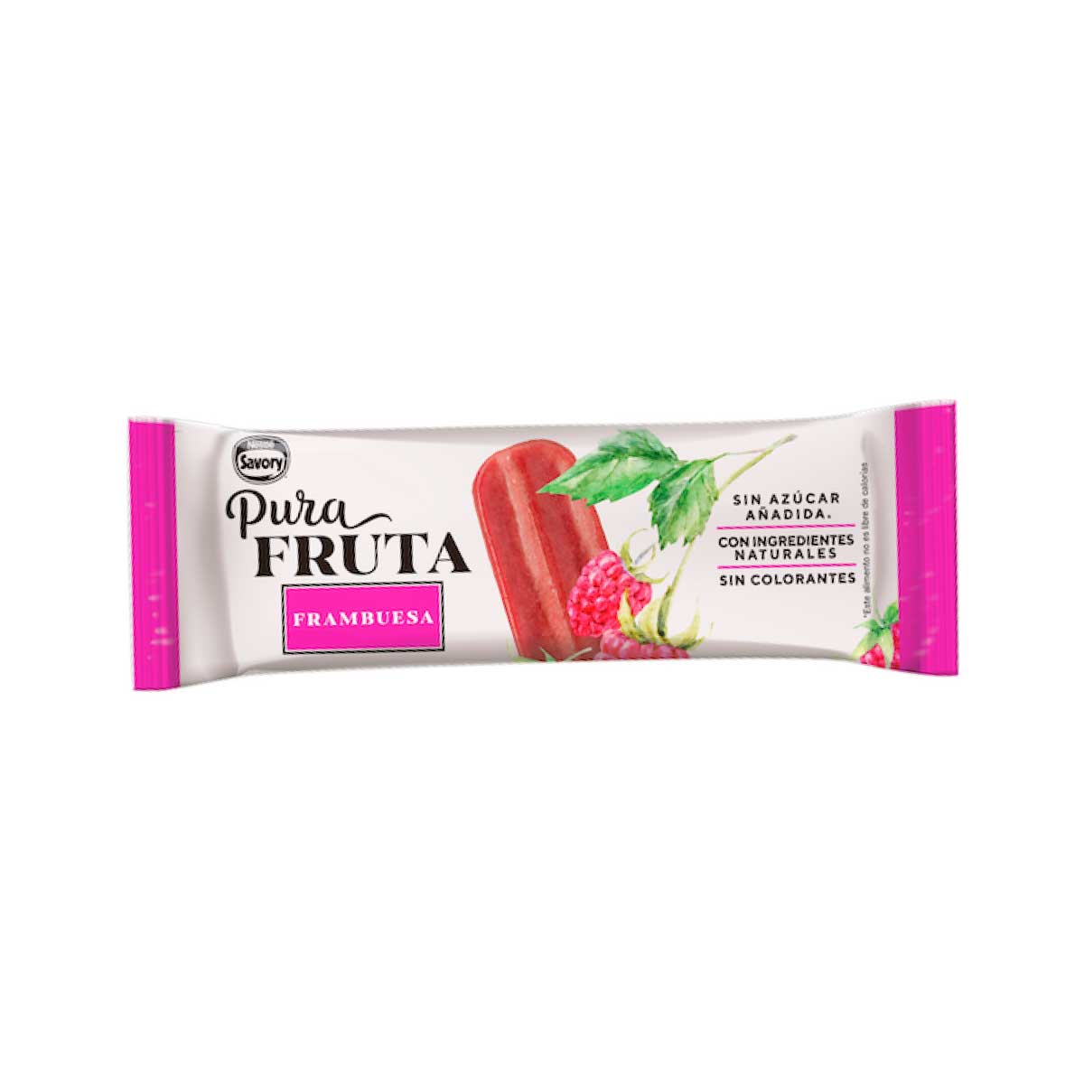 Helado Paleta Pura Fruta Frambuesa Savory Pura Vida Congelados