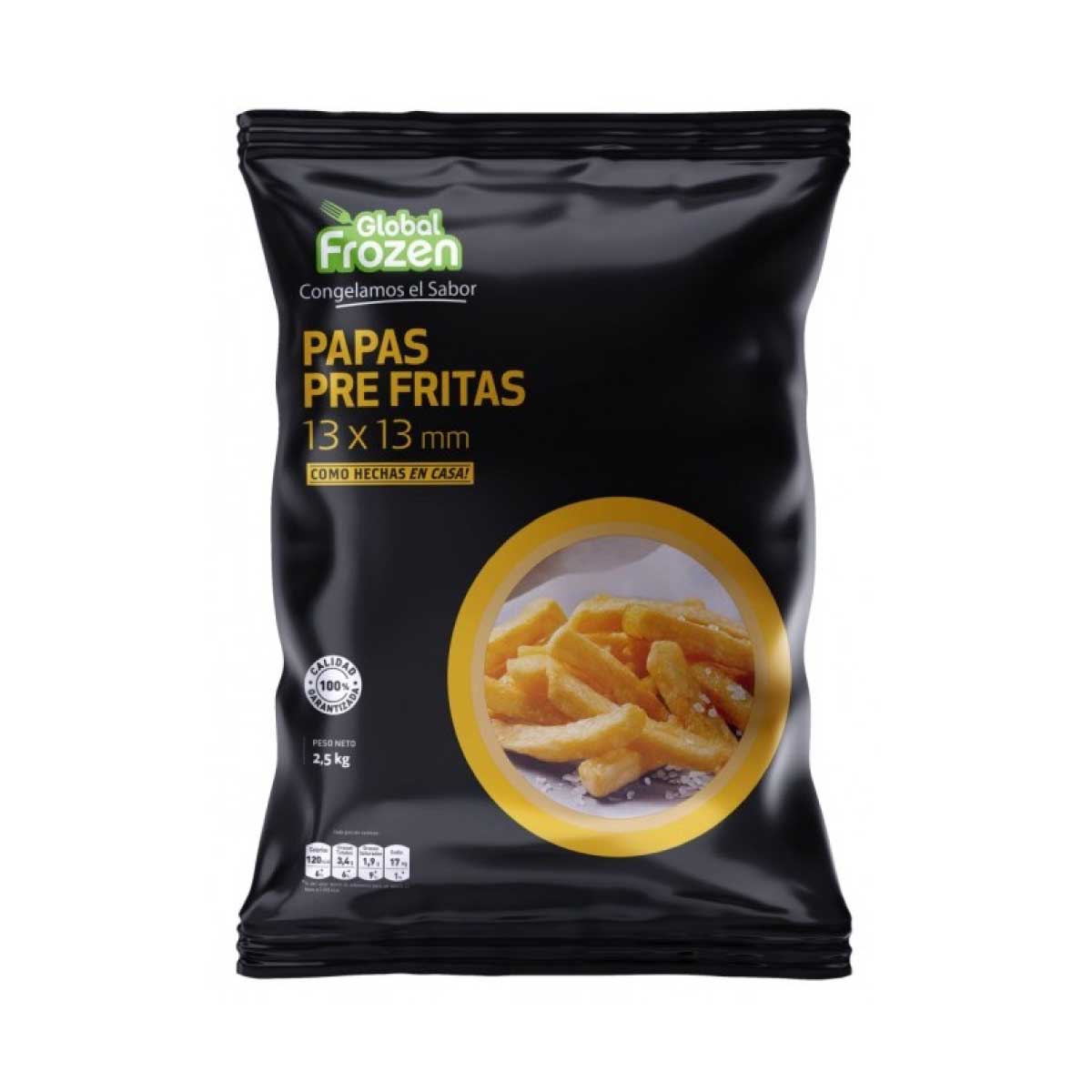 Papas Pre Fritas 2,5 Kg | bastón 13x13 - Global Frozen