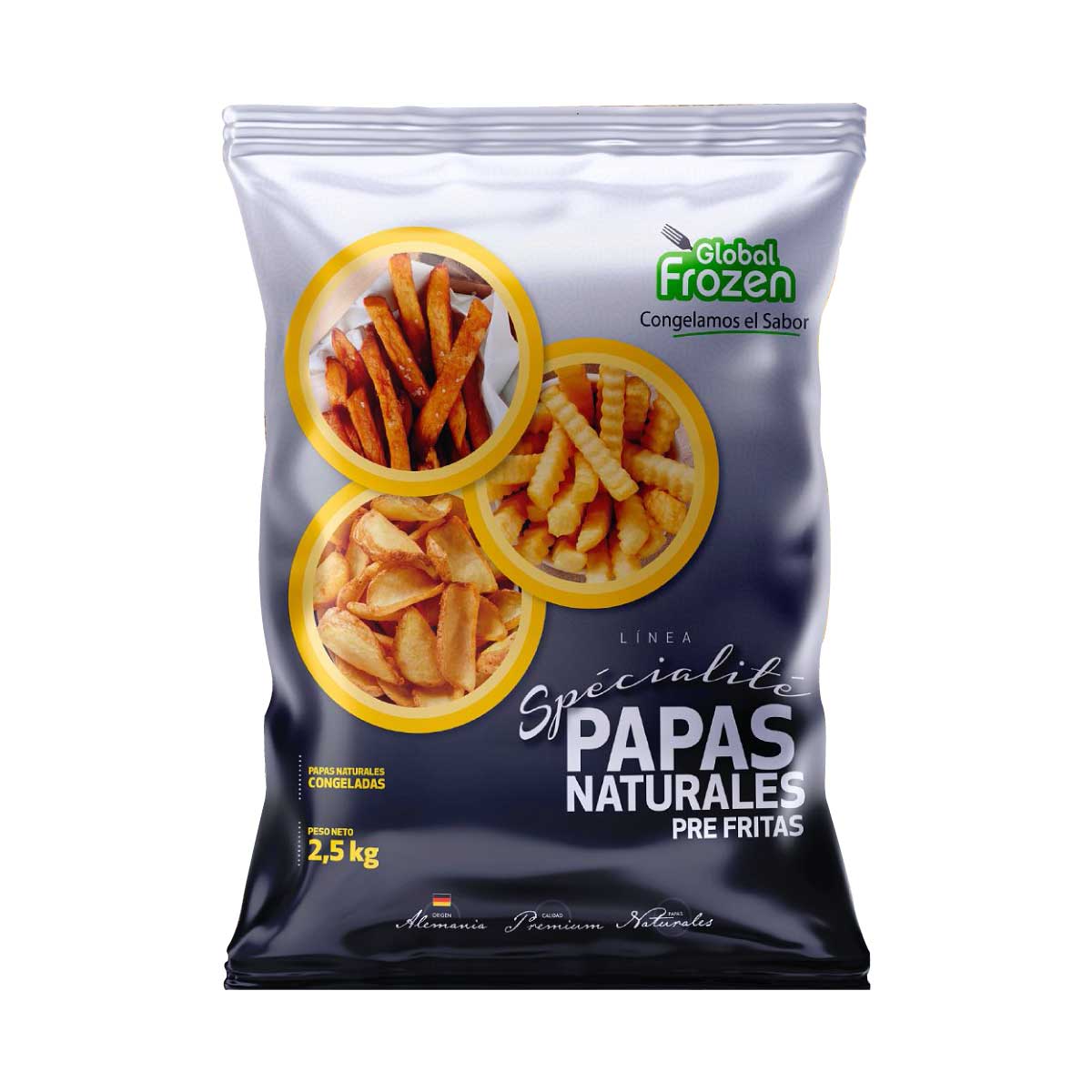 Papas Pre Fritas Crinkle 2,5 Kg - Global Frozen