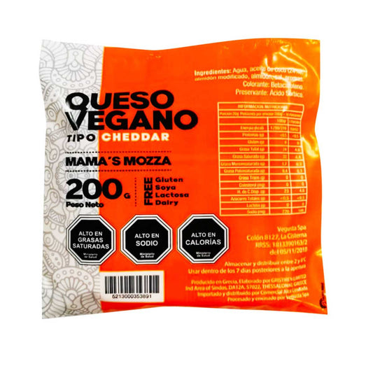 Queso vegano Cheddar 200g - Mama’s mozza
