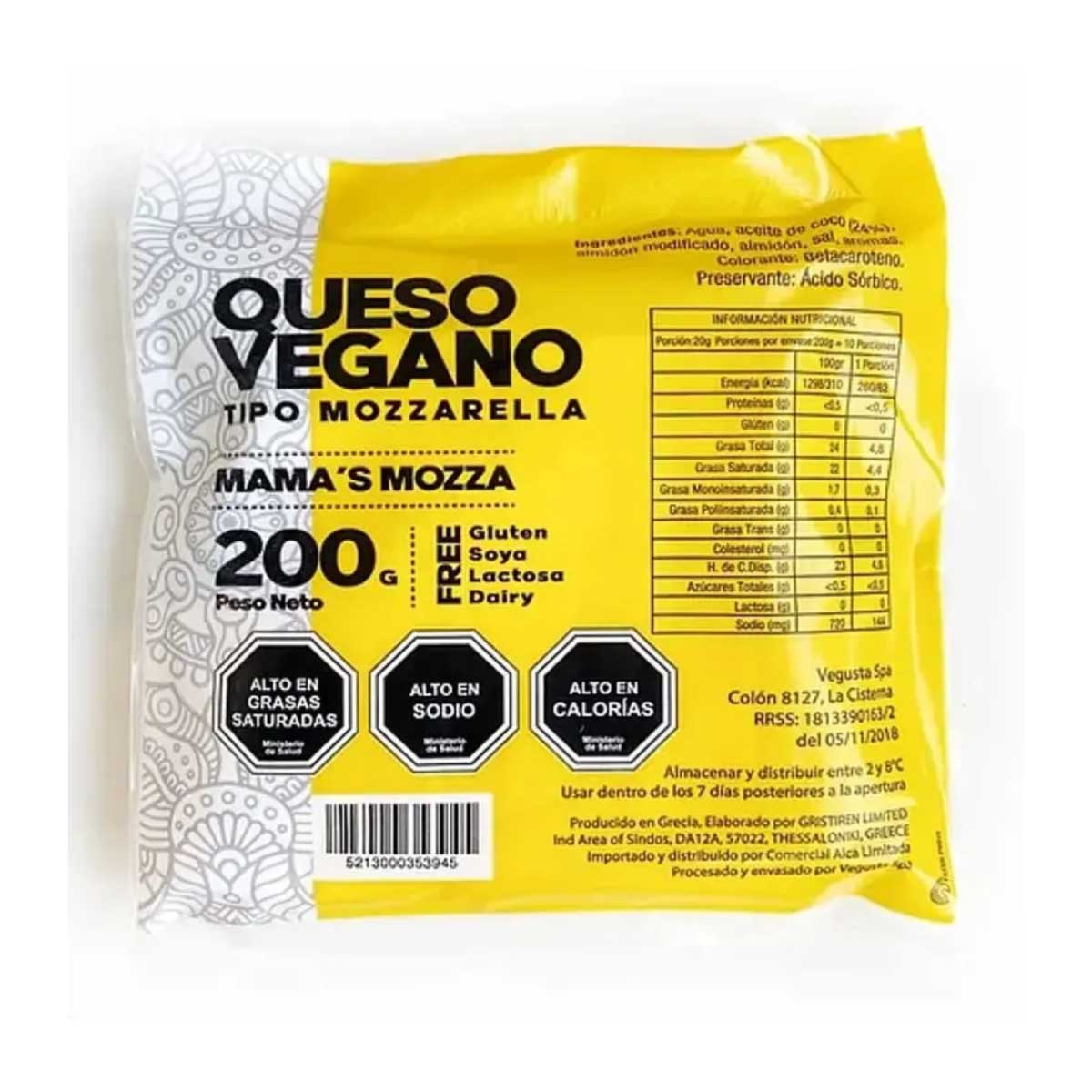 Queso Vegano Mozzarella 250g - mama's mozza
